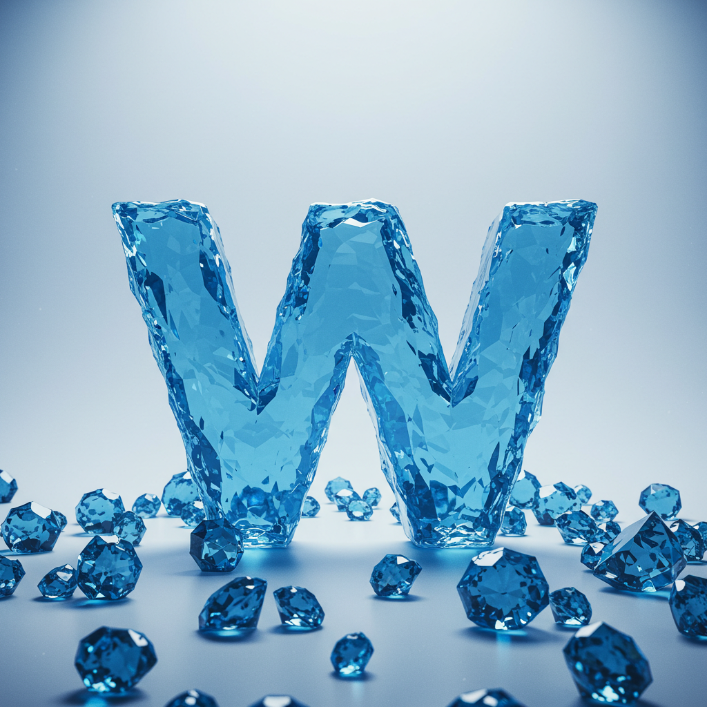 Blue crystal 3 — litera W (wariant 2)