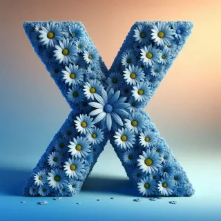 Blue daisy — litera X