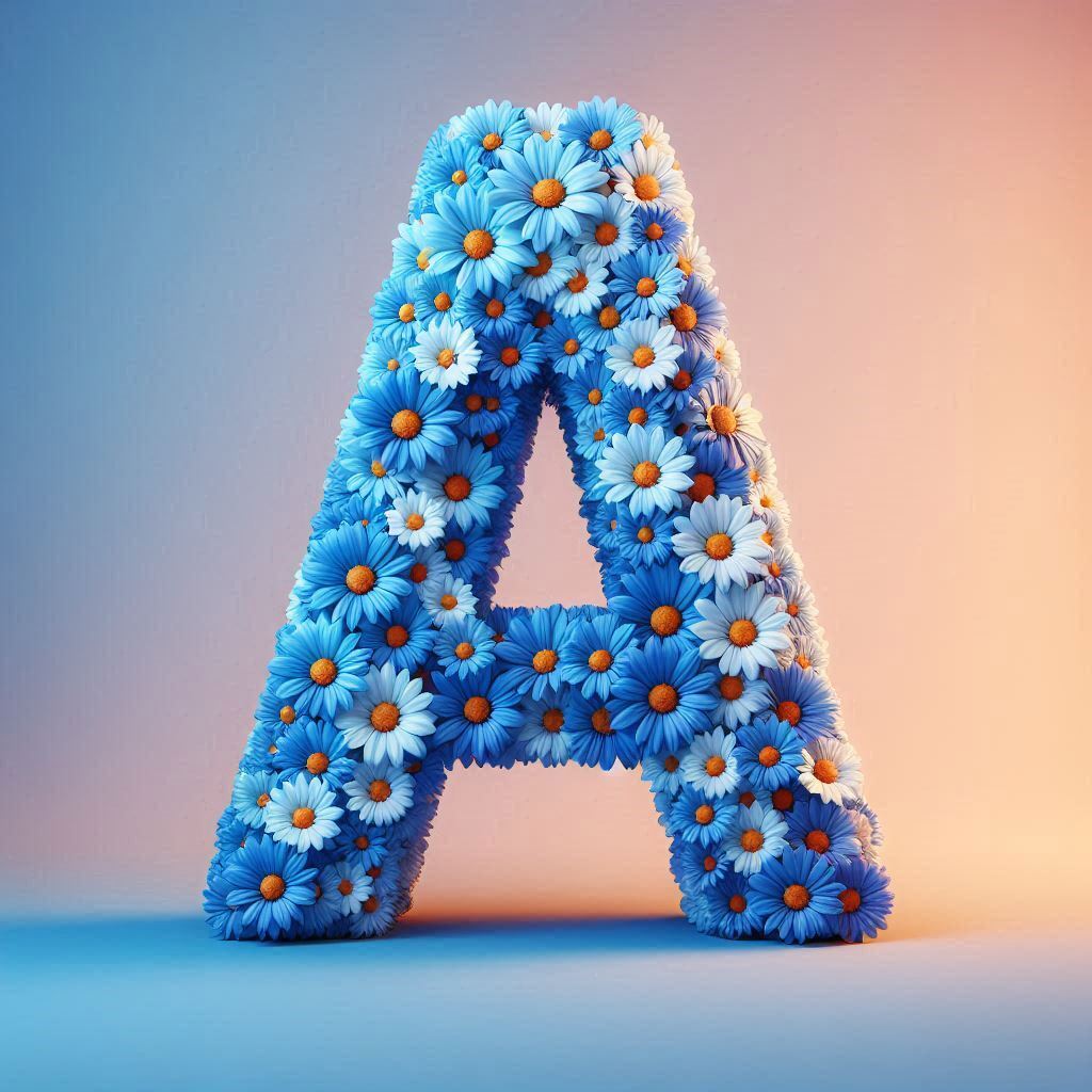 Blue daisy — litera A