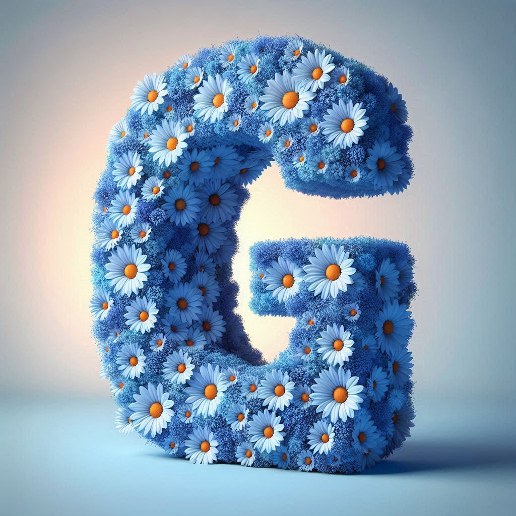 Blue daisy — litera G