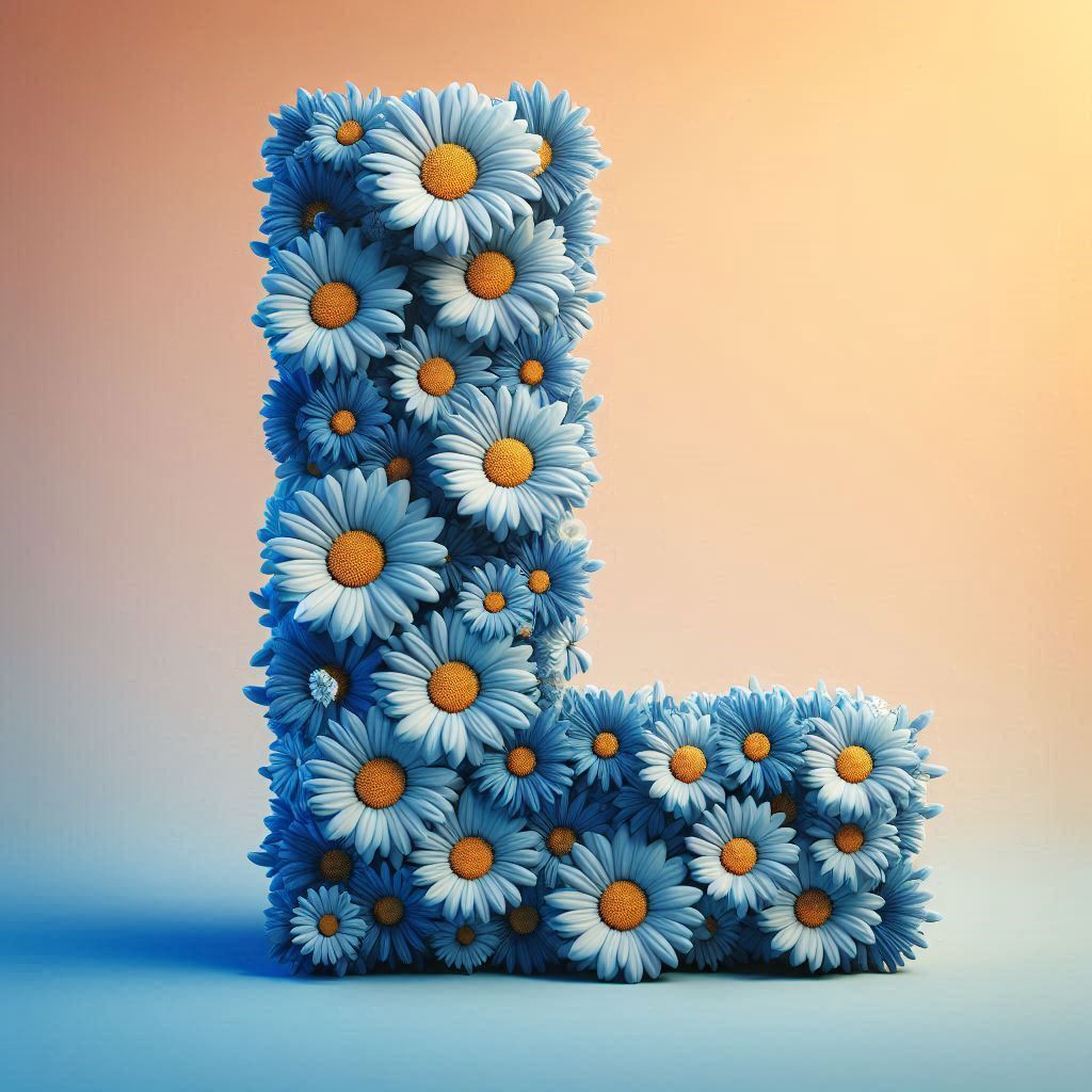 Blue daisy — litera L