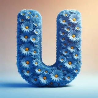 Blue daisy — litera U