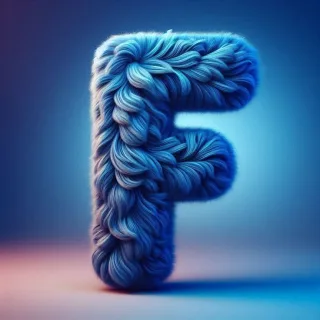 Blue fur — litera F (wariant 2)