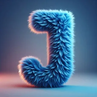 Blue fur — litera J (wariant 2)