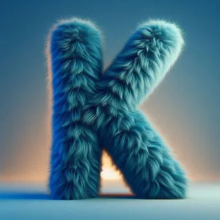 Blue fur — litera K (wariant 2)