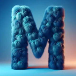 Blue fur — litera M (wariant 2)