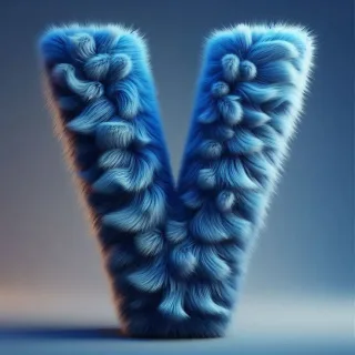 Blue fur — litera V (wariant 2)