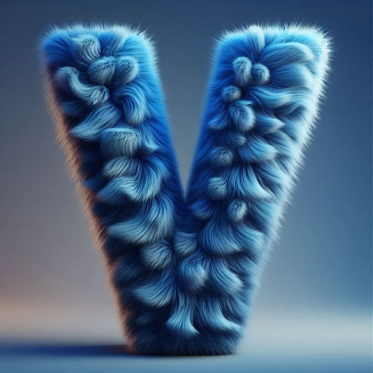 Blue fur — litera V (wariant 2)