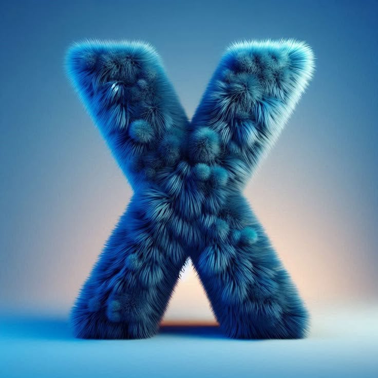 Blue fur — litera X (wariant 2)