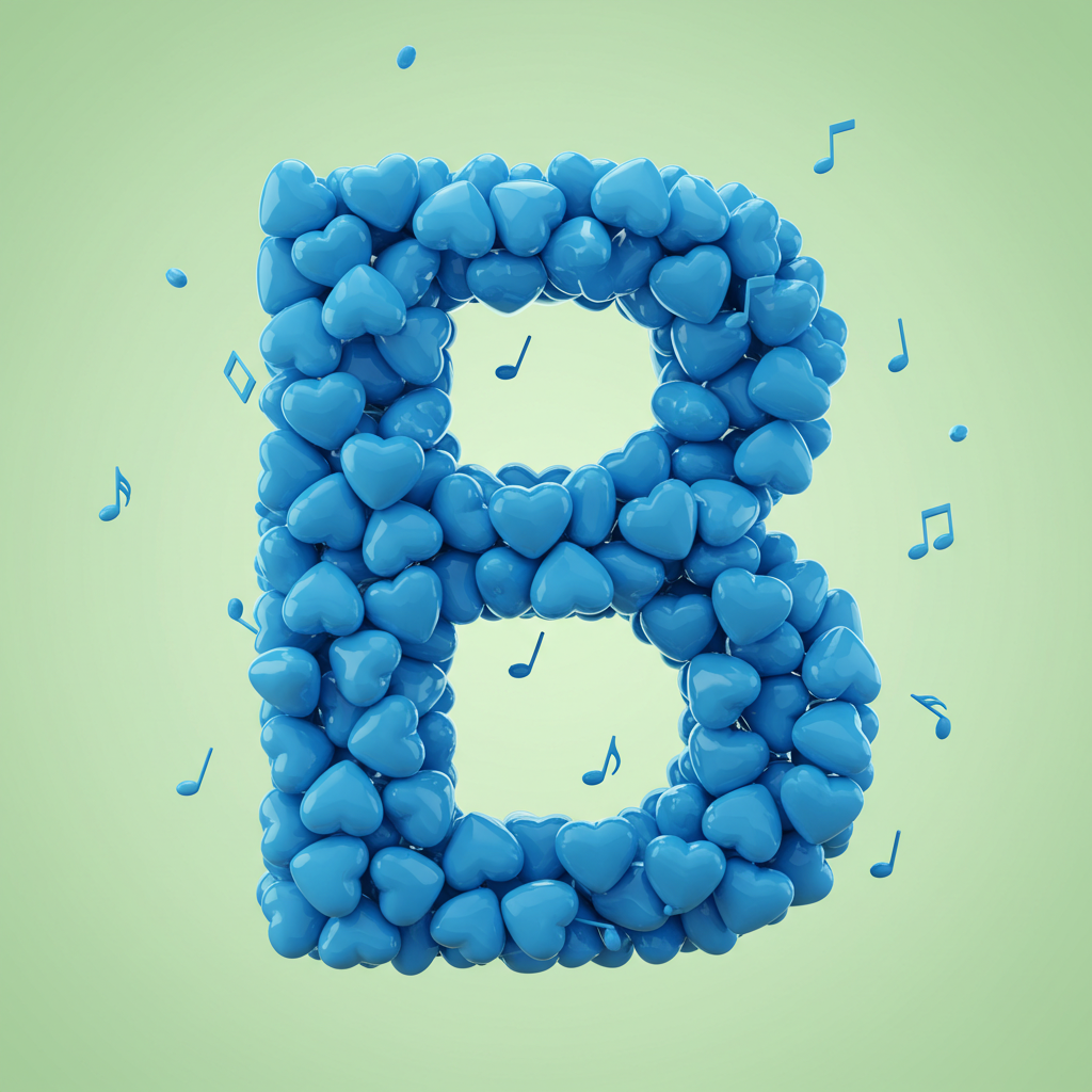 Blue hearts — litera B