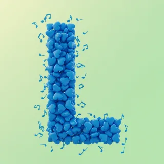 Blue hearts — litera L