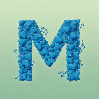 Blue hearts — litera M
