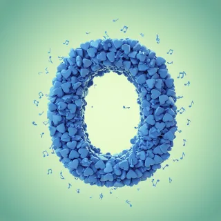 Blue hearts — litera O