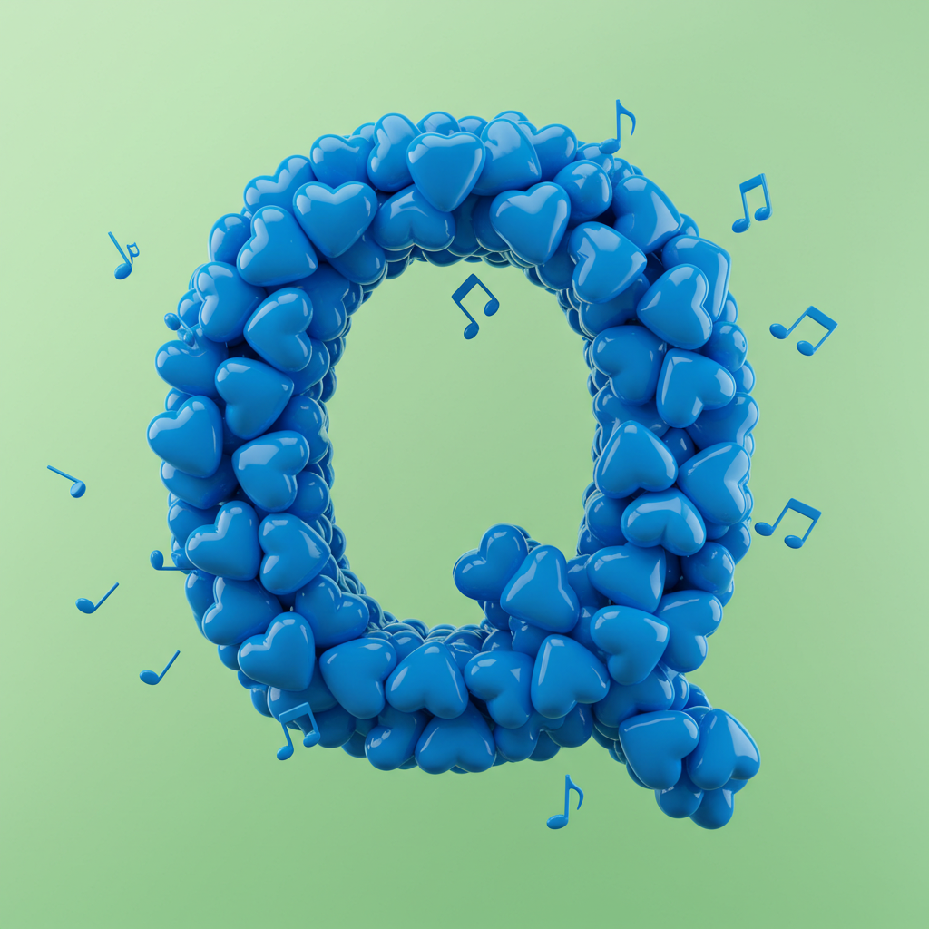 Blue hearts — litera Q