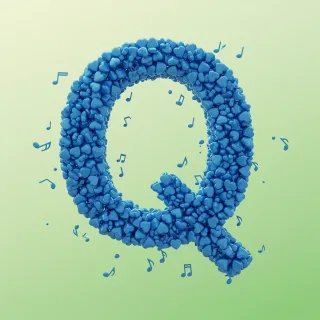 Blue hearts — litera Q (wariant 2)