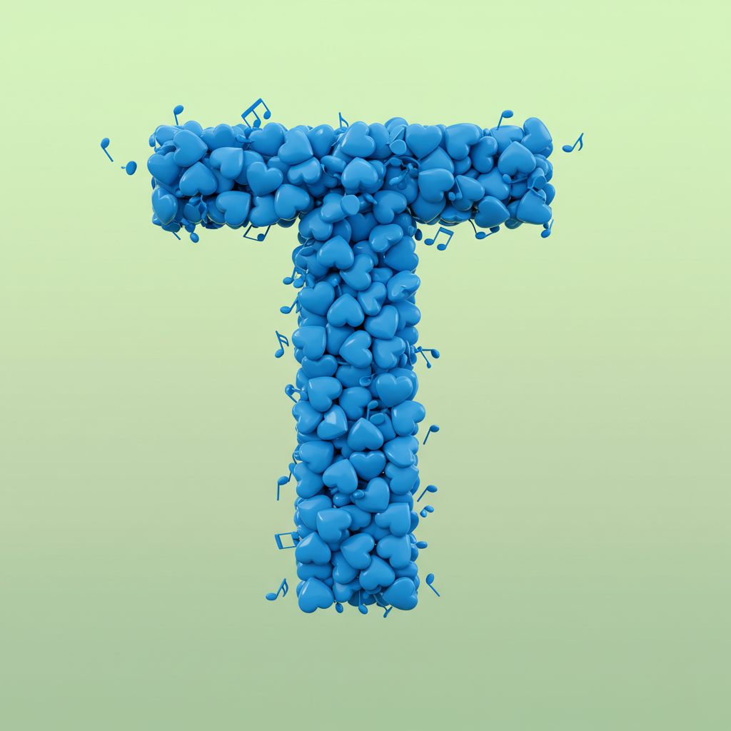 Blue hearts — litera T