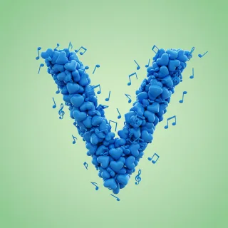 Blue hearts — litera V