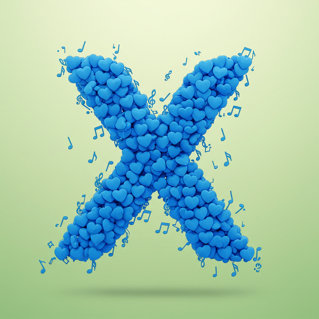 Blue hearts — litera X