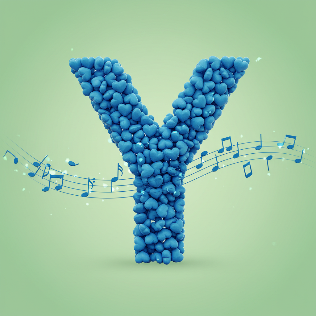 Blue hearts — litera Y (wariant 2)