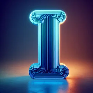 Blue neon — litera I