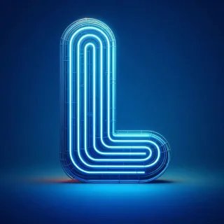 Blue neon — litera L