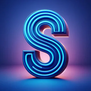 Blue neon — litera S