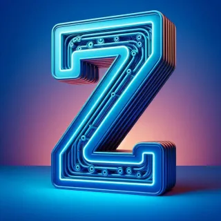 Blue neon — litera Z (wariant 2)