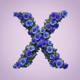 Blue pansies — litera X