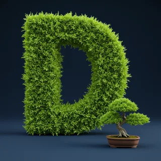Bonsai tree — litera D (wariant 2)