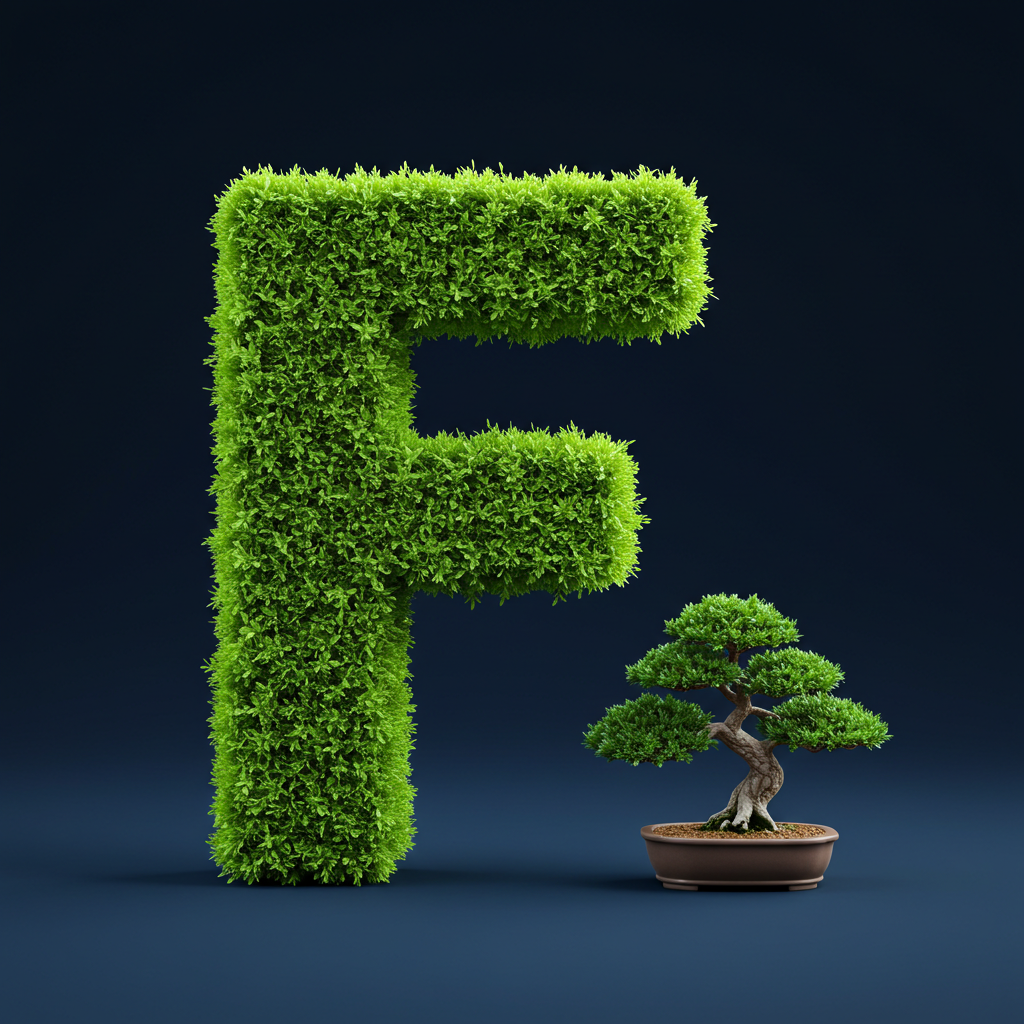 Bonsai tree — litera F