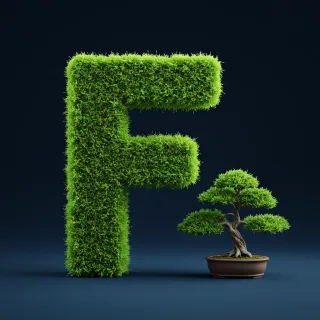 Bonsai tree — litera F (wariant 2)
