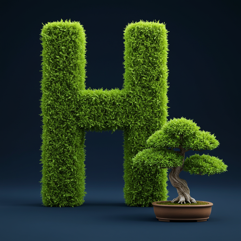 Bonsai tree — litera H