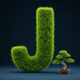 Bonsai tree — litera J (wariant 2)
