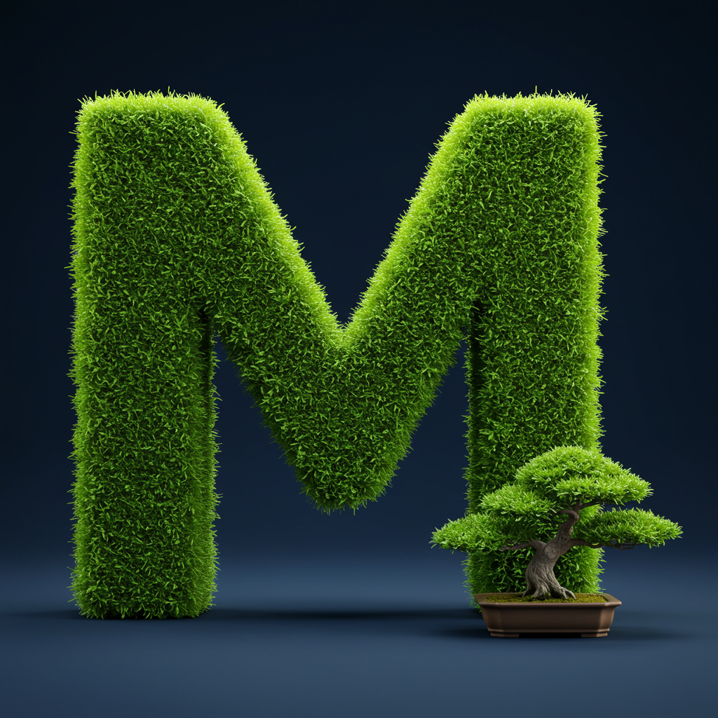 Bonsai tree — litera M