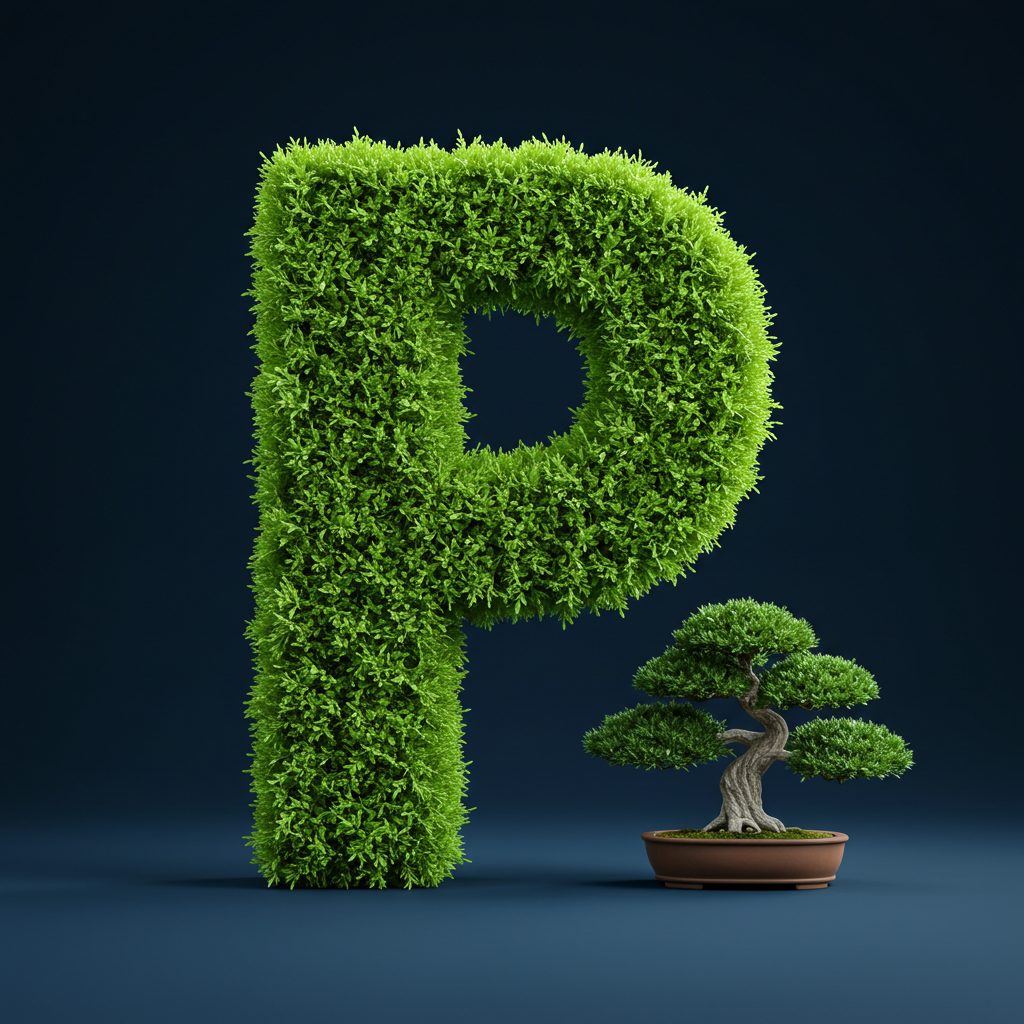 Bonsai tree — litera P