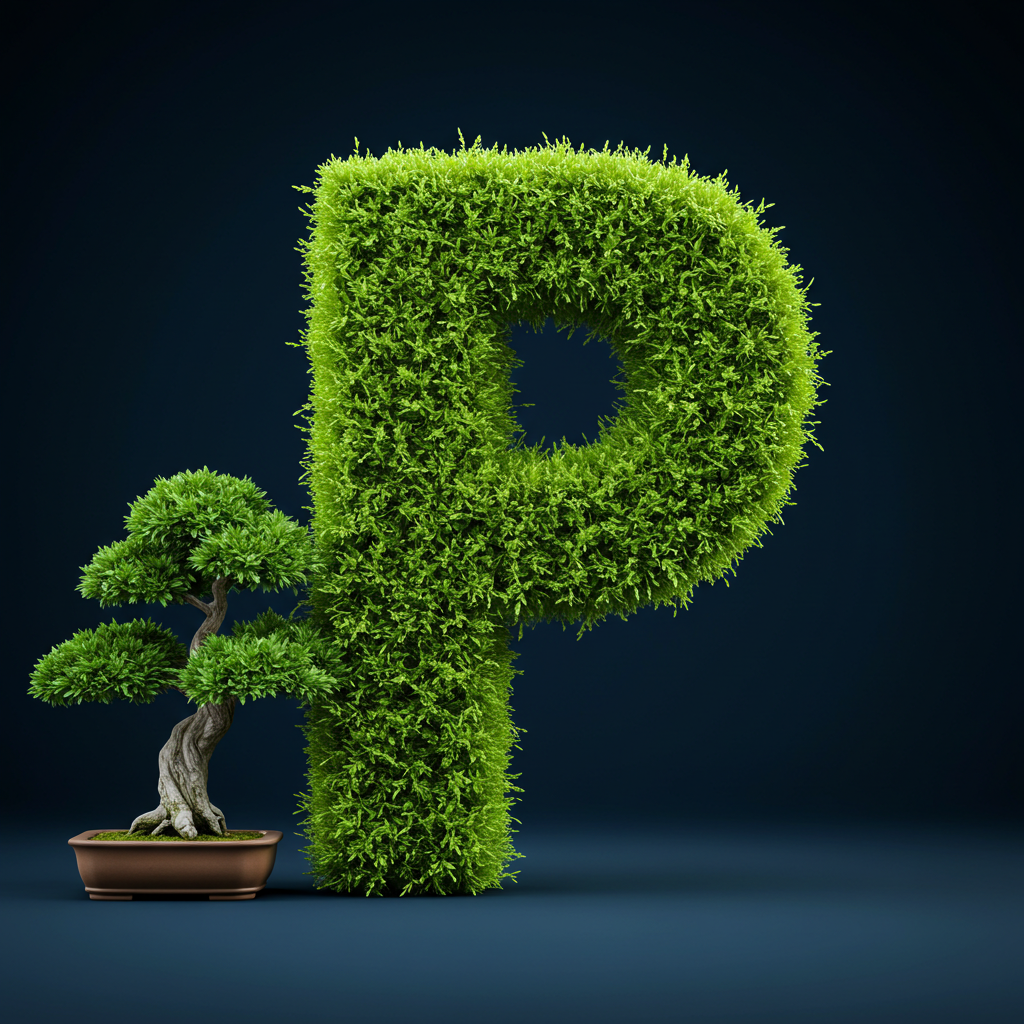 Bonsai tree — litera P (wariant 2)
