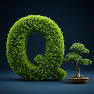 Bonsai tree — litera Q (wariant 2)