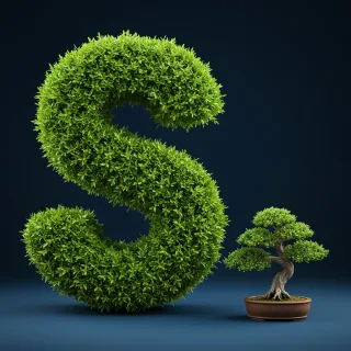 Bonsai tree — litera S (wariant 2)