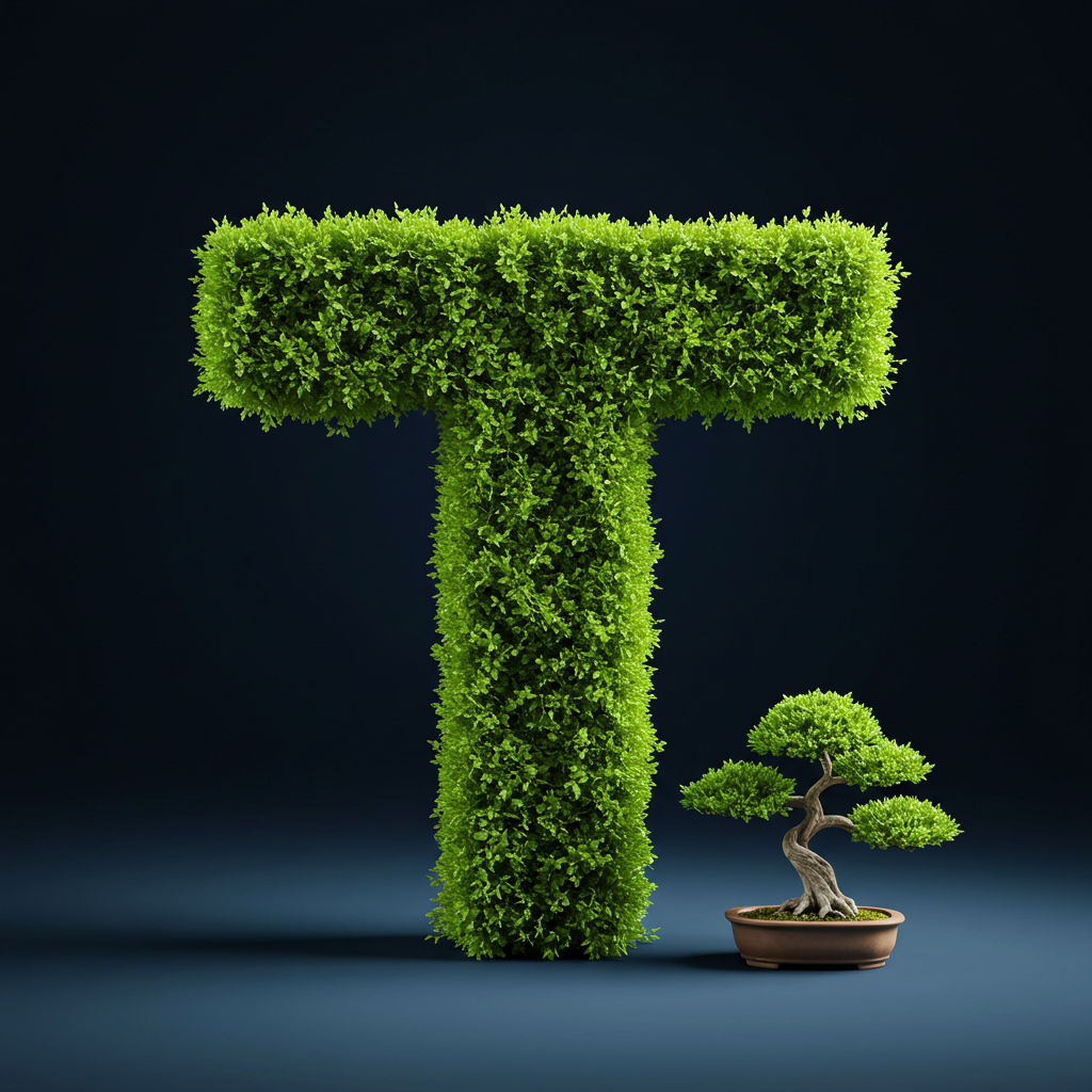 Bonsai tree — litera T