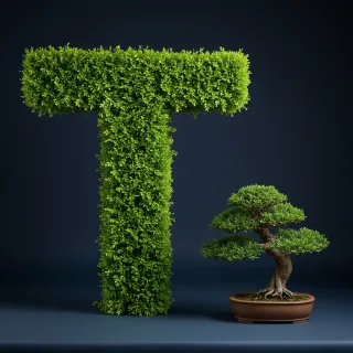 Bonsai tree — litera T (wariant 2)