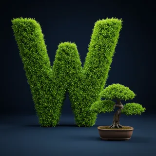 Bonsai tree — litera W