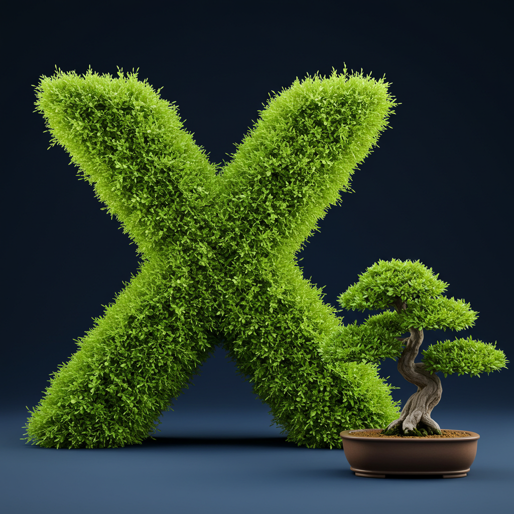 Bonsai tree — litera X (wariant 2)