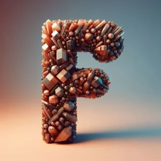 Brown crystal — litera F
