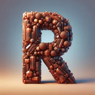Brown crystal — litera R