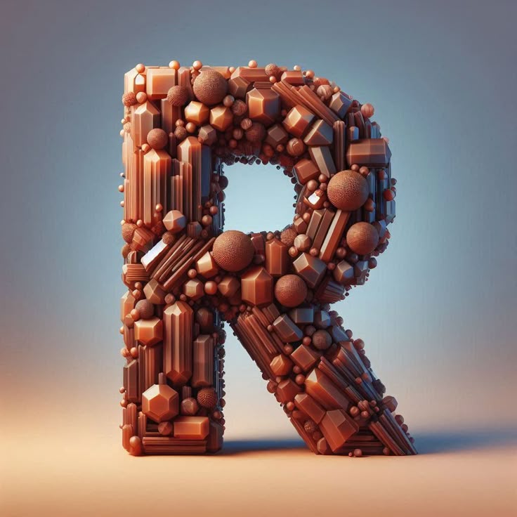 Brown crystal — litera R