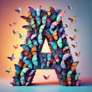 Butterfly wings — litera A