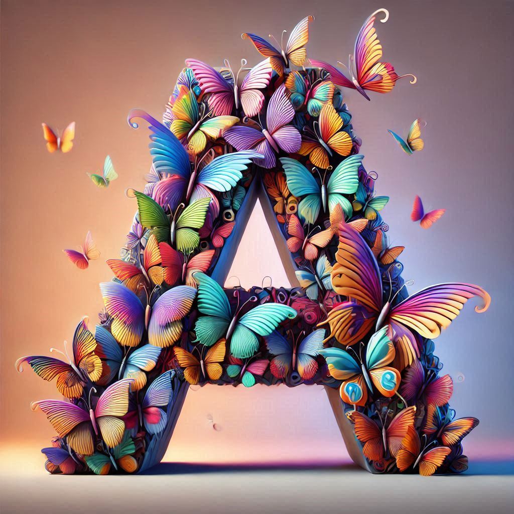 Butterfly wings — litera A (wariant 2)