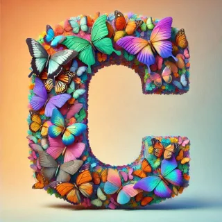 Butterfly wings — litera C (wariant 2)