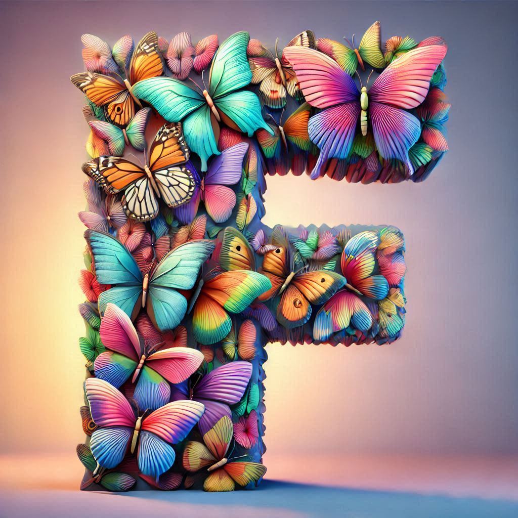 Butterfly wings — litera F