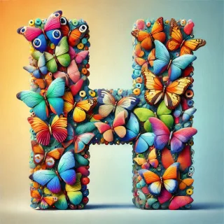 Butterfly wings — litera H (wariant 2)